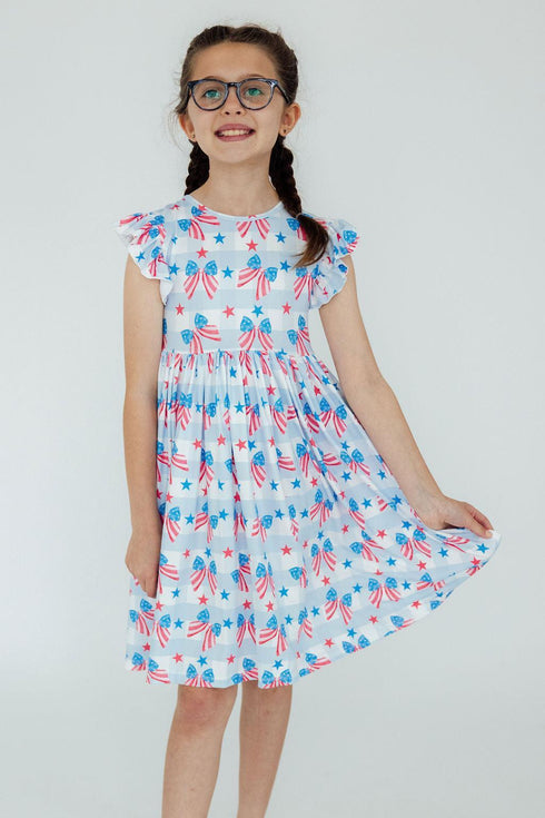 red-white-bows-flutter-sleeve-twirl-dress Mila & Rose - Sophia's Style-3